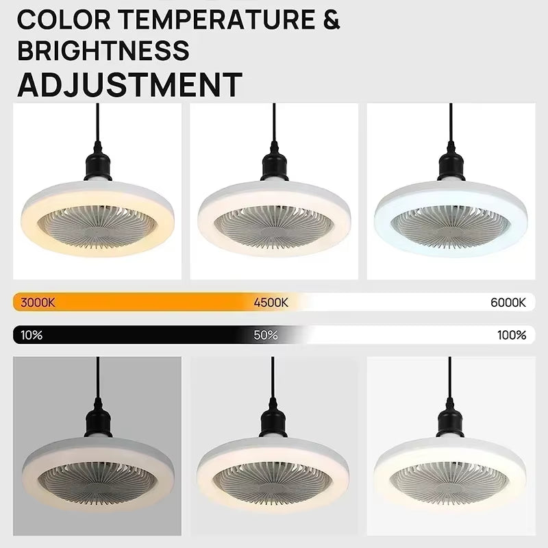 New LED Fan Light for Home Living Room Three Color Ceiling Fan Light Remote Control and Switching to Bedroom Fan Light