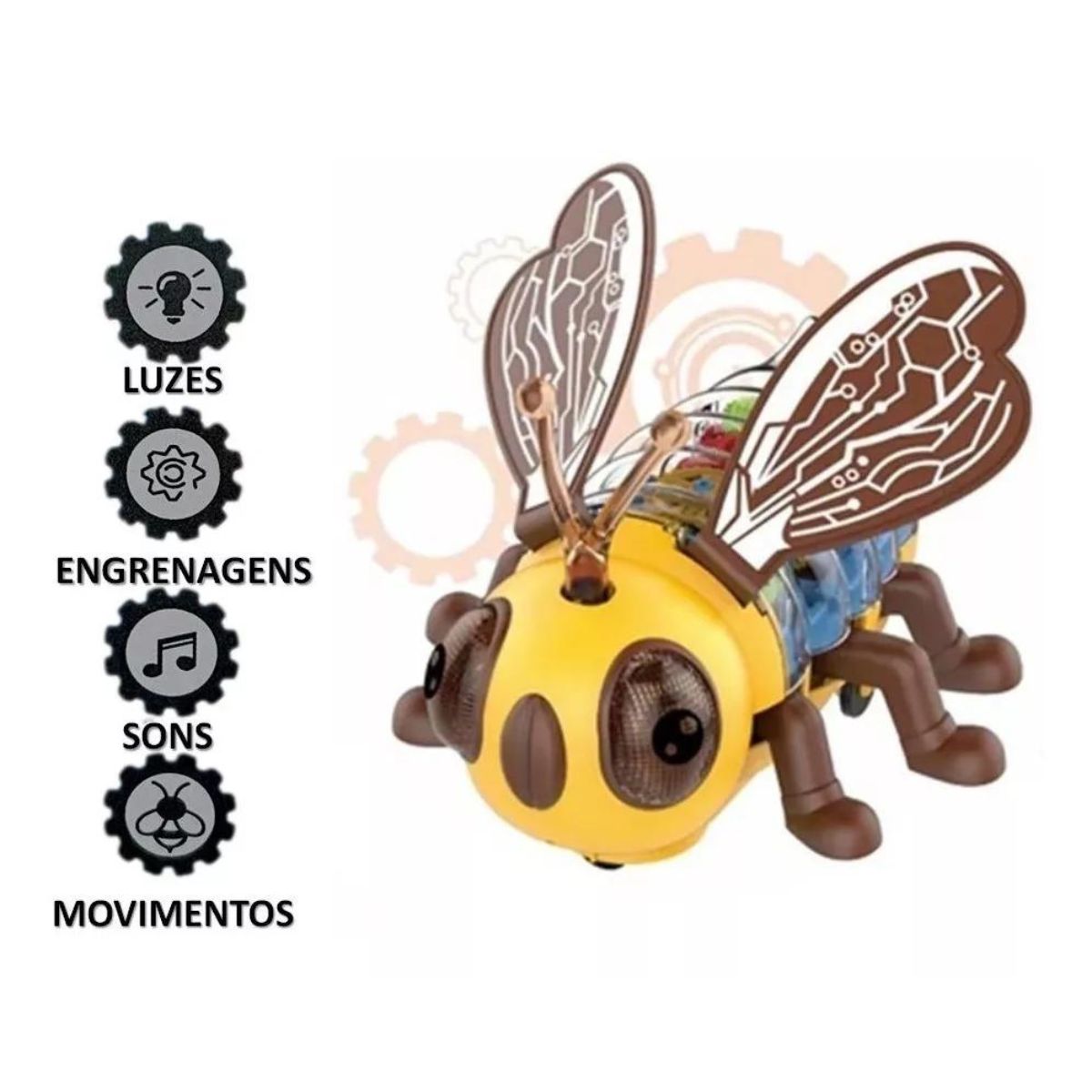 Abelha Feliz Happy Bee Infantil Engrenagem Com Luz E Som