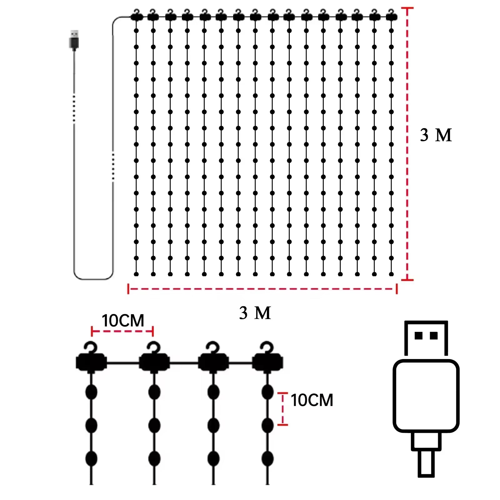 400Leds Smart Curtain String Light Bluetooth APP Control Christmas Fairy Light DIY Picture Display Garland Party Wedding Decor