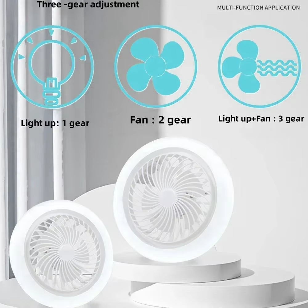 New LED Fan Light for Home Living Room Three Color Ceiling Fan Light Remote Control and Switching to Bedroom Fan Light