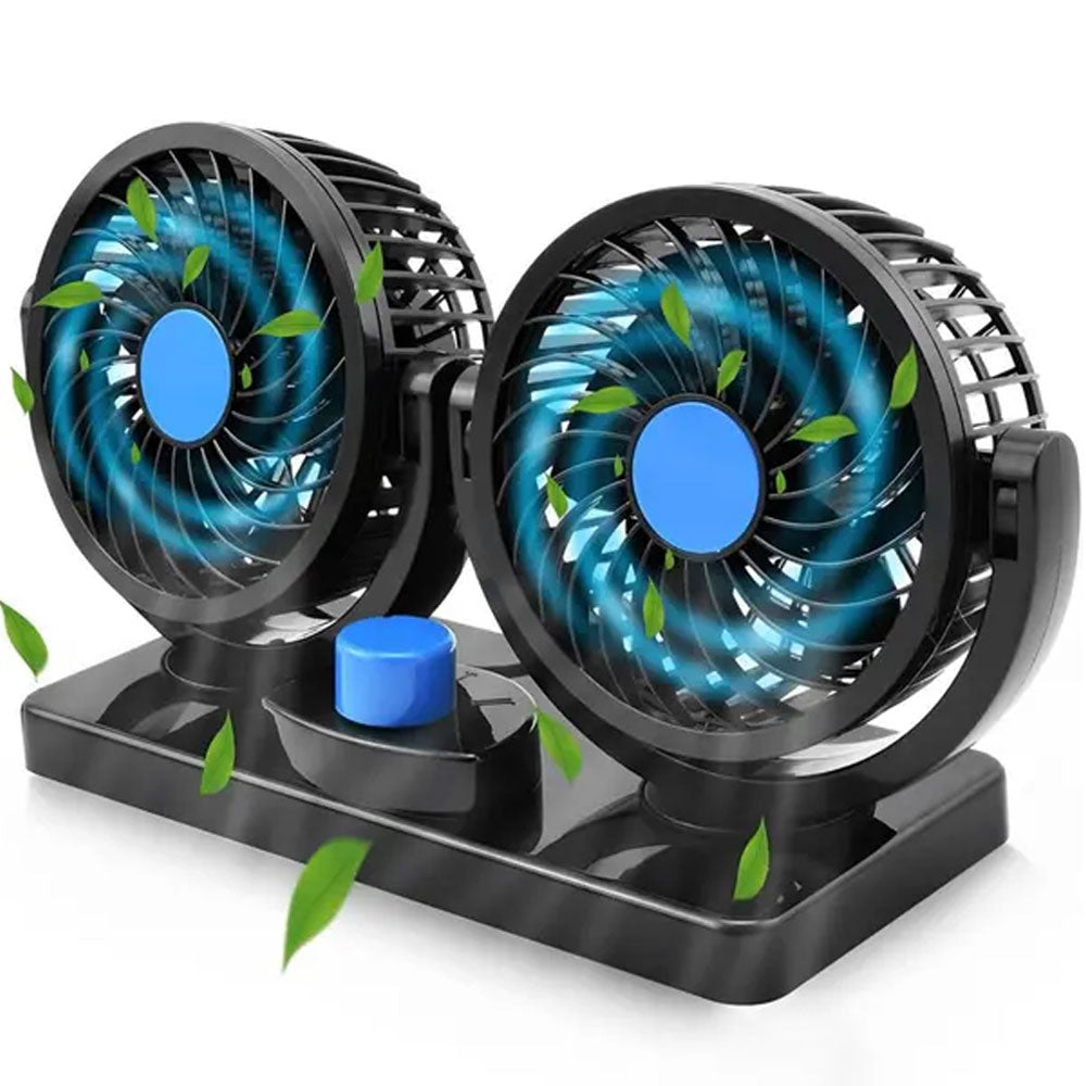 Ventilador Duplo Portátil Para Carro 12v