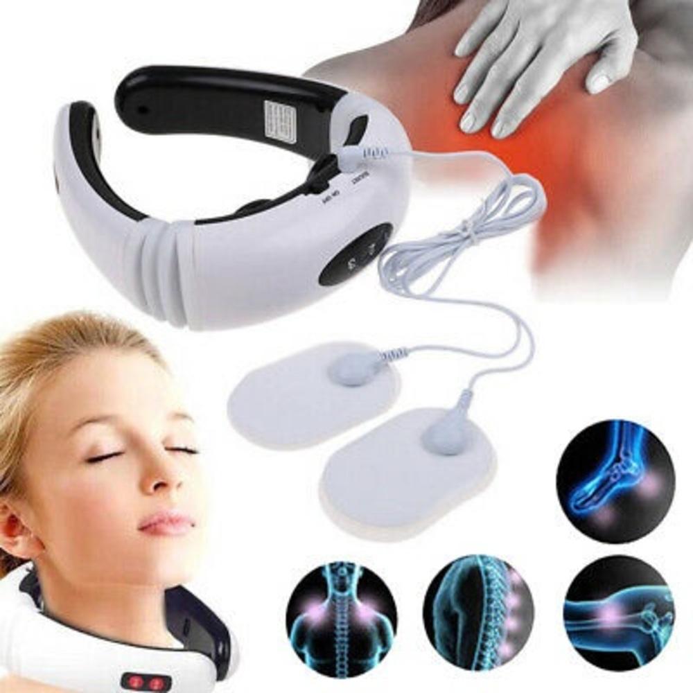 MASSAGEADOR DE PESCOCO OMBROS LOMBAR ELÉTRICO TENS CERVICAL FISIOTERAPIA MAGNET