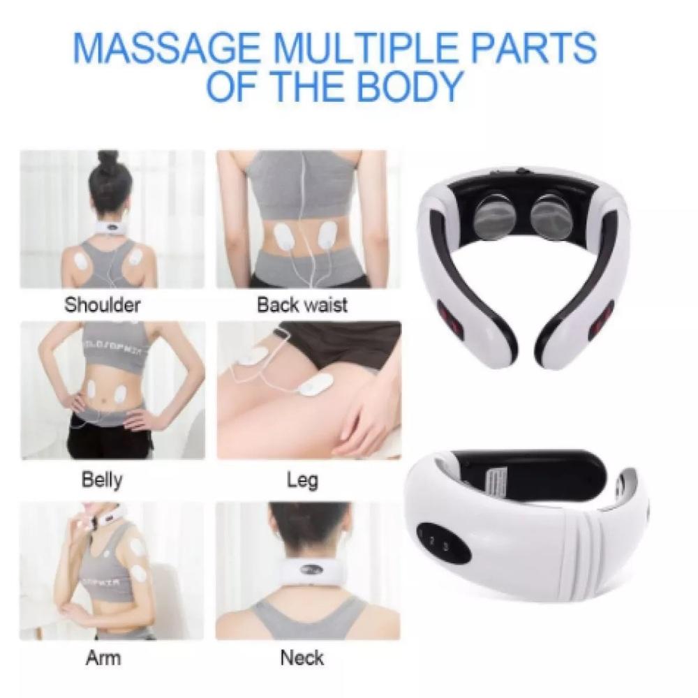 MASSAGEADOR DE PESCOCO OMBROS LOMBAR ELÉTRICO TENS CERVICAL FISIOTERAPIA MAGNET