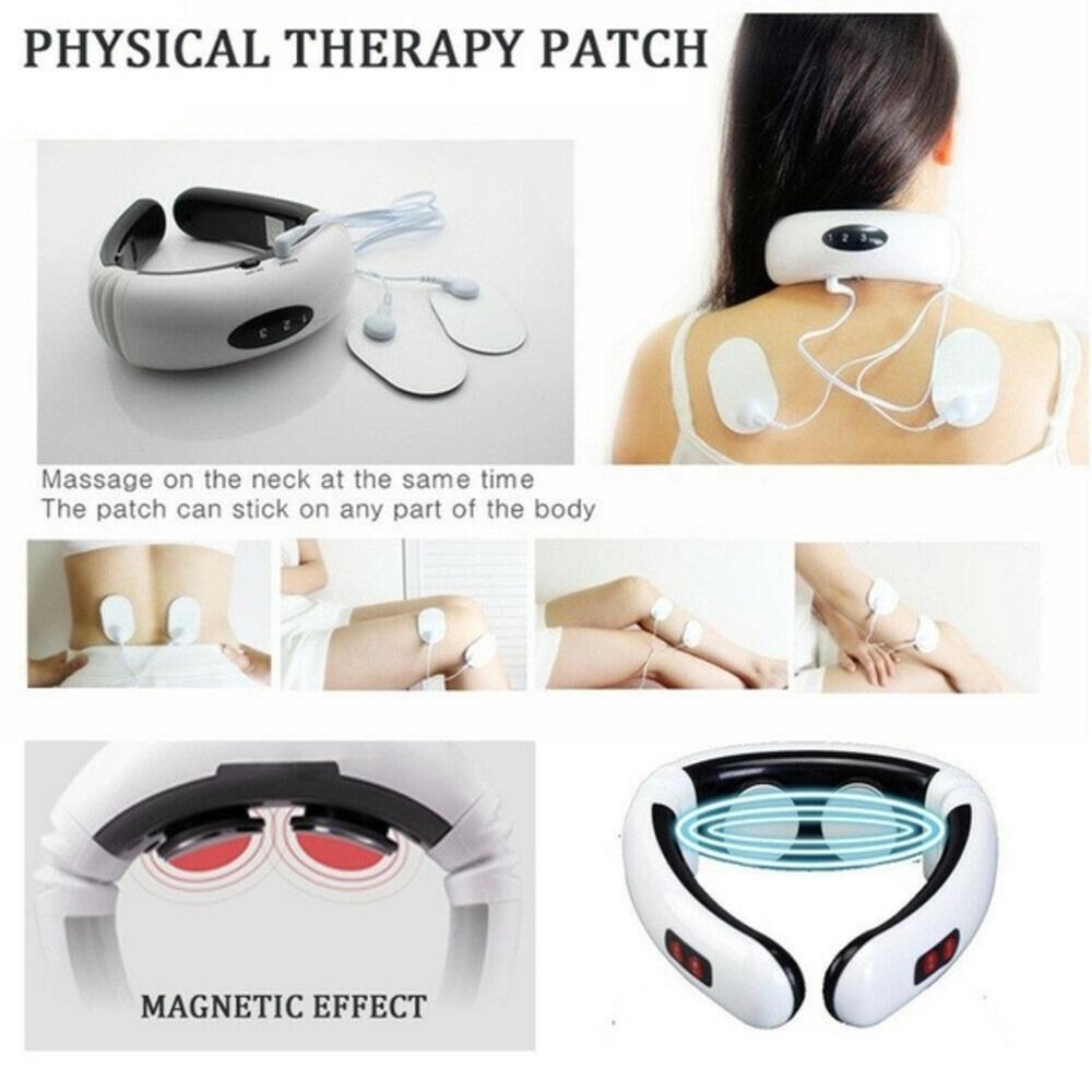 MASSAGEADOR DE PESCOCO OMBROS LOMBAR ELÉTRICO TENS CERVICAL FISIOTERAPIA MAGNET