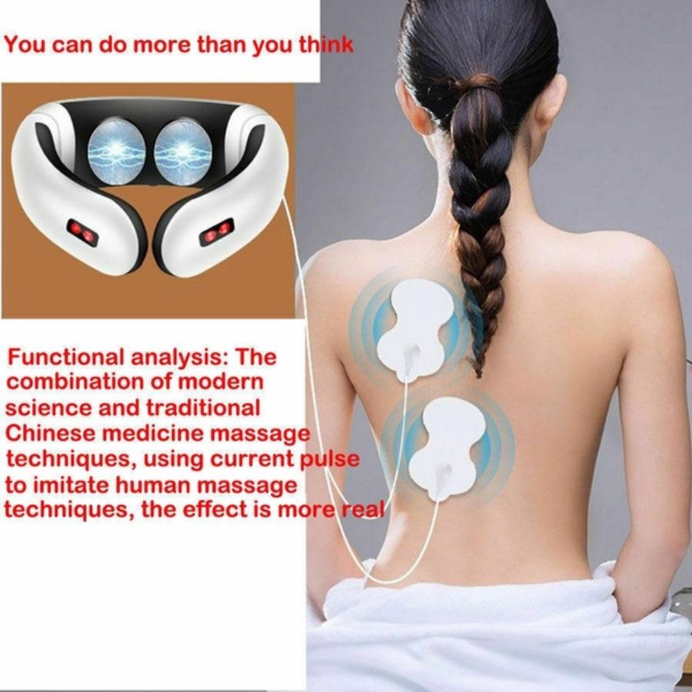 MASSAGEADOR DE PESCOCO OMBROS LOMBAR ELÉTRICO TENS CERVICAL FISIOTERAPIA MAGNET