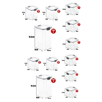 Kit Potes Herméticos Com Trava